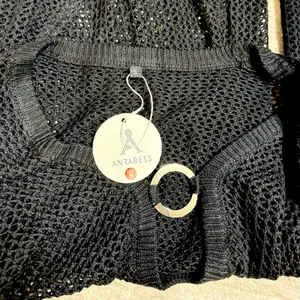 Anrabess Women’s Small Black Crochet Swimsuit Coverup Dress Long Sleeve Plunging thumbnail 7