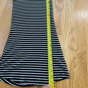 Brandy‎ Melville Black White Striped Ribbed Knit Short Sleeve T-Shirt Dress OS thumbnail 6
