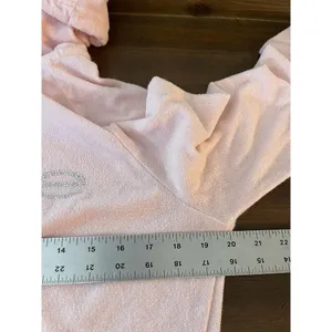 Bebe Bling Sparkle Hoodie Pink Terry Cloth Full Zip Close Size Medium Y2K thumbnail 5