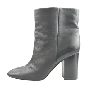 Vince Women's Black Leather Block Heel Round Toe Slip On Classic Ankle Boots 8 thumbnail 1