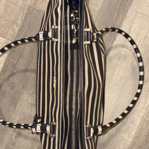 Kate Spade Cedar Street stripped Harmony tote bag in off shore blue and ivory thumbnail 6