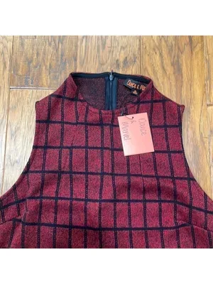 Dance & Marvel NWT red and black plaid sleeveless dress size S thumbnail 2