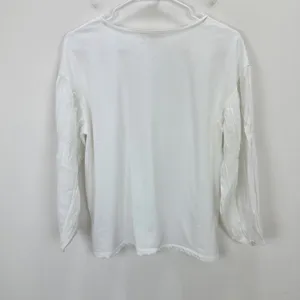 Madewell Puff Sleeve Drop Shoulder Knit Top Cotton Viscose White Small NWT thumbnail 11
