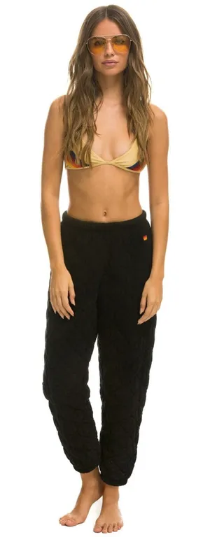 Aviator Nation Black Quilted Sweatpants large new thumbnail 1