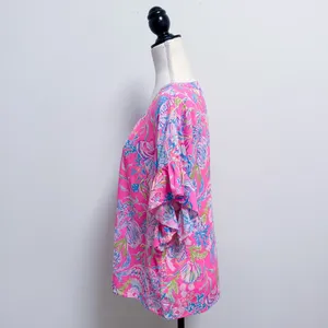 Lilly Pulitzer Pink Isle Quinna Shell Me Something Good V Neck Short Sleeve Top thumbnail 3