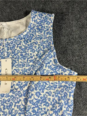 Gilli Boutique Brand Blue White Floral Sleeveless Fit Flare Dress 2XI NWT thumbnail 7