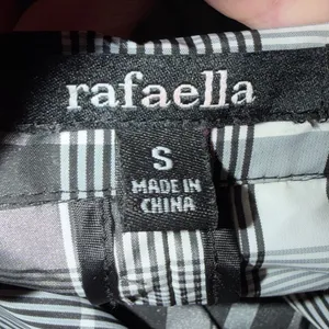 Rafaella Womens Plaid Double Breasted‎ Belted Trench Coat Size S Black White thumbnail 4