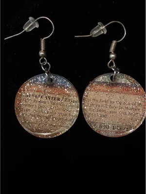 Yu-Gi-Oh Card Resin Dangle Earrings, Glittery TCG Spellcaster Novelty Jewelry thumbnail 3