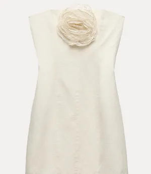 ZARA Elegant Cream Strapless Dress thumbnail 5