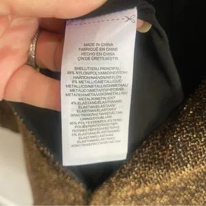 Lauren Ralph‎ Lauren Metallic Gold Black Ruched Sheath Dress Size 10 thumbnail 2