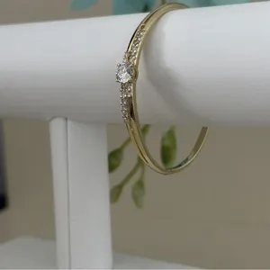 14K Gold Plated XP Women's Bangle Bracelet Gemstone High Quality thumbnail 2