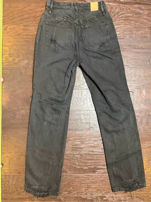 We The Free CRVY High Rise Distressed Straight Leg Jeans Wash Black 28 thumbnail 4