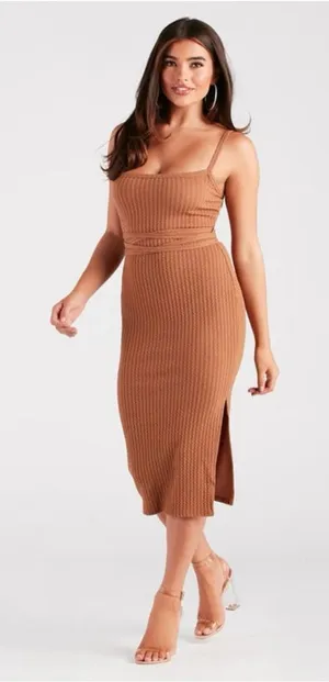 Windsor Brown Backless Sun Dress‎ Size L thumbnail 1