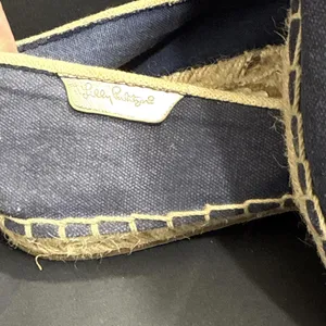 Lilly Pulitzer Preppy Nautical Beach Designer‎ Espadrille True Navy Seahorse 6 thumbnail 3