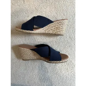 Tommy Bahama Stacey Navy Wedge Sandals Slides Espadrilles Womens Size 7.5 M thumbnail 4