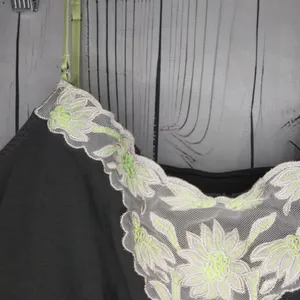 American Eagle Vintage Lace Trim Embroidered Neon Green Y2K 90's Cami thumbnail 3