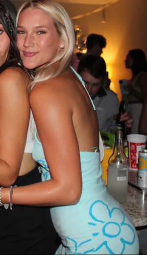 Boutique Blue Floral Halter Low Back Dress thumbnail 3