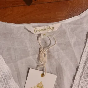 Cresent Bay White Sheer Crochet Coverups Size Medium thumbnail 5