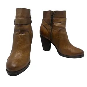 Frye Patty‎ Riding Bootie Brown Leather Harness Ankle Boots Heel Womens 7.5M thumbnail 5