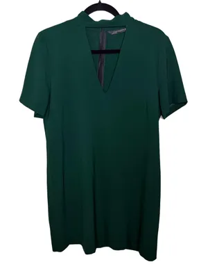 ZARA Green Choker Neck Cutout Shift Mini Dress NWOT Size M thumbnail 2