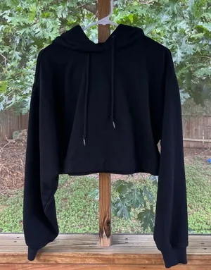 Alo Yoga Women's Black Cropped Long Sleeve Hoodie Size XS thumbnail 1