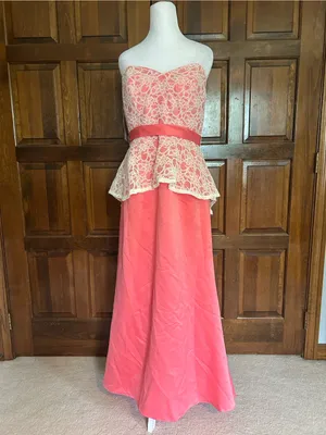 Mori Lee By Madeline‎ Gardner Bridesmaid Dress Prom Gown Pink w/ Shawl 14 thumbnail 4