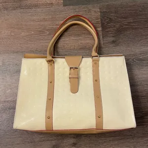 Arcadia Bags patent leather embossed top handle bag made in Italy thumbnail 1