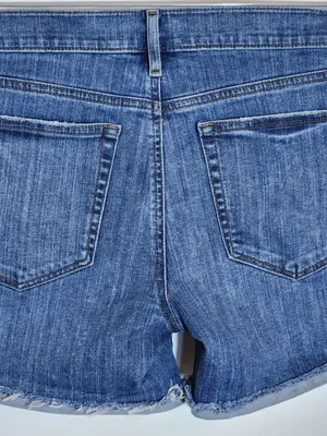 Loft Medium Wash Distressed Cuffed Denim Shorts Size 28 thumbnail 4
