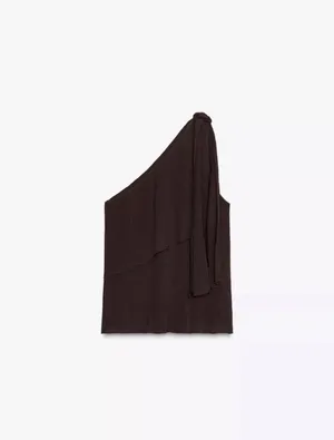 Zara One Shoulder Brown Blouse thumbnail 6