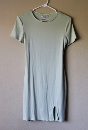 Urban Outfitters Ribbed mint green mini dress. thumbnail 1