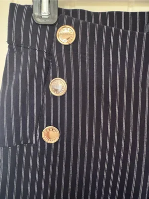 Tommy Hilfiger Navy‎ Pinstripe Sailor Pants Gold Buttons Size M thumbnail 5