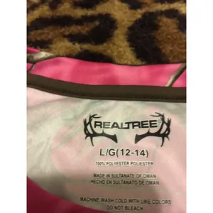 Realtree Women's Juniors Camo Pink Short Sleeve Shirt ActiveT-Shirt Size Large thumbnail 4