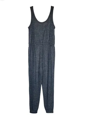 Free People Beach Bicoastal Gray Sleeveless Drawstring Jumpsuit W2528 Sz M thumbnail 3