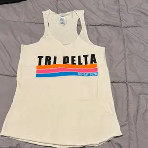 Alternative Cream Tri Delta 2020 Bod Day Sorority Tank Top (S) thumbnail 2
