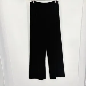 Alex Evenings Velvet Wide Leg Pull On Pants Sz M Black Holiday Quiet Luxury 90s thumbnail 6