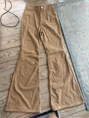 Flying Tomato Tan Corduroy Flare Pants size s thumbnail 1
