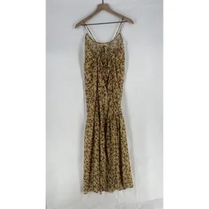 Beach Riot Malia Maxi Dress Womens Large Yellow Floral Back Tie Spaghetti‎ Strap thumbnail 7
