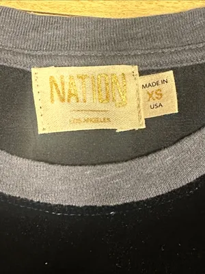 Nation LTD Velour Short-Sleeve Ringer Tee Sz XS thumbnail 3