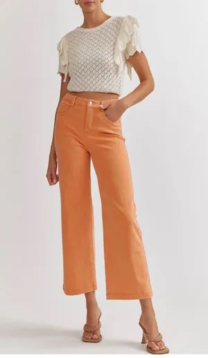 Apricot wide leg Entro North Dakota pants - nwt thumbnail 1