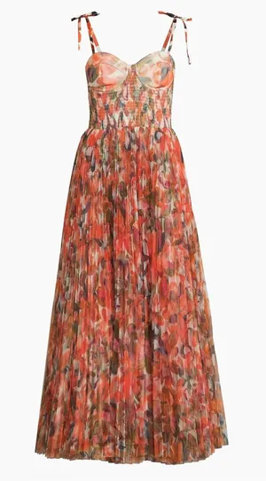 Hutch Brianna Tulle Tie Maxi Dress‎ Orange Lush Tropical M thumbnail 1