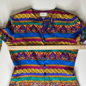 Adrianna Papell VTG 100% Silk Baroque Blazer Jacket Size‎ 8 Colorful Maximalist thumbnail 11