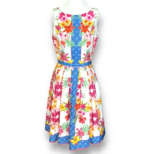 ModCloth Zesty Attire Dress Multicolor‎ Floral Retro Euro Summer Wedding Guest thumbnail 3