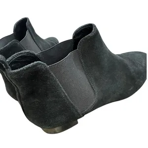J. Crew Women's 9 Black Suede Chelsea Boots Pull On Ankle Booties Minimalist thumbnail 4