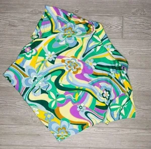 Nwt rue21 cropped collared button down shirt tie dye swirl 70s style XL thumbnail 2