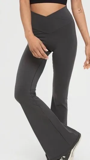 Aerie Real Me High-Waisted Crossover Flare Leggings thumbnail 1