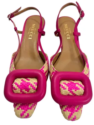 Sesto Meucci Woven Houndstooth Slingback Kitten Heels thumbnail 3
