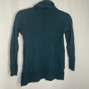 Adrienne Vittadini Luxe Dark Green Cowl Neck Long‎ Sleeve Sweater thumbnail 3