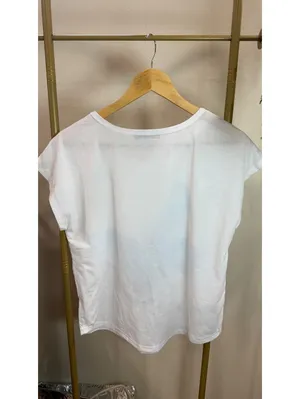 Size M White Butterfly Graphic T-Shirt Blue thumbnail 3