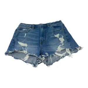 Abercrombie & Fitch High Rise Mom Shorts Distressed Denim Size 27 / 4 thumbnail 2