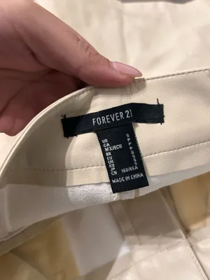 Forever 21 Cream Leather Shorts thumbnail 3